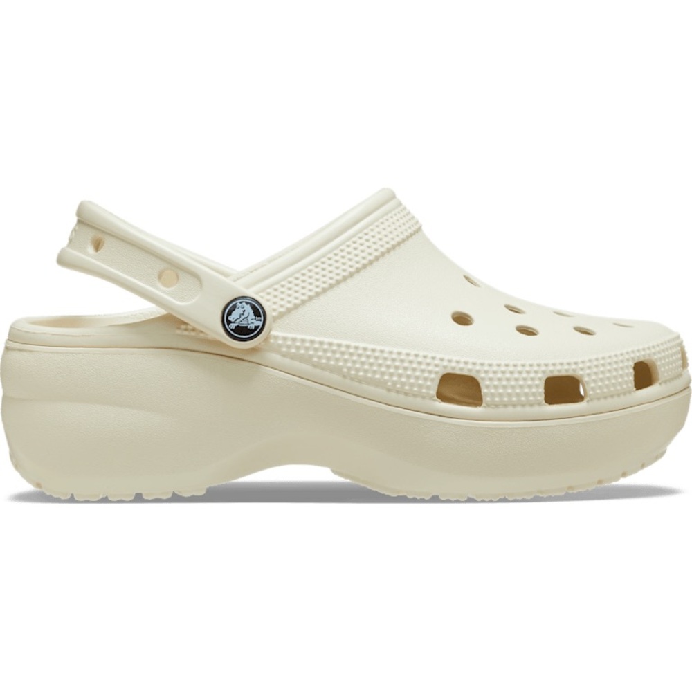CROCS Women's Platform Cream/Bone Clogs